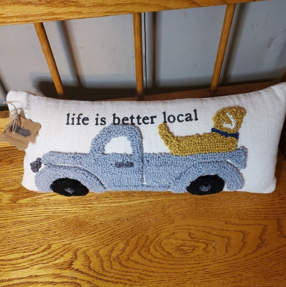 Mud Pie Farm Truck & Dog Hook Pillow - Picture 5 of 7